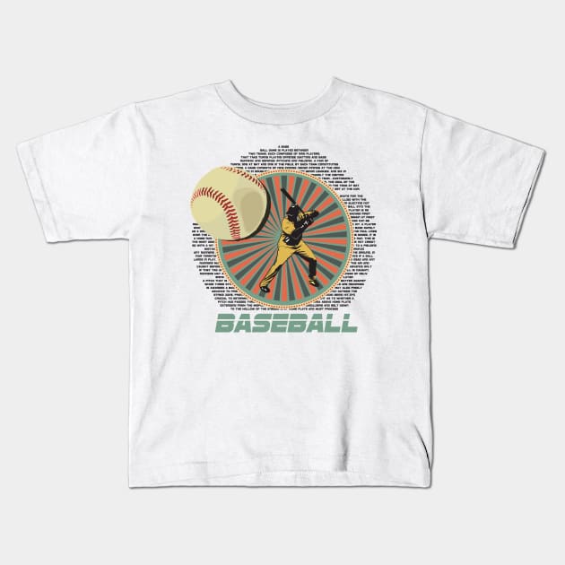 Baseball Kids T-Shirt by Dojaja